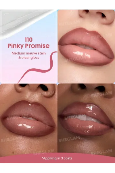  تصویر 1 : تینت لب پیل‌آف و برق لب دو سر رنگ Pinky Promise شیگلم Sheglam 