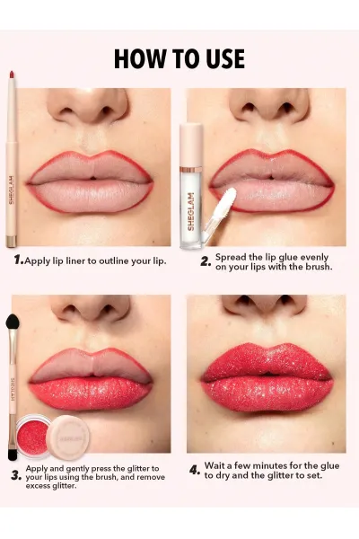  تصویر 5 : کیت برق لب اکلیلی مدل Lip Dazzler Glitter Kit رنگ Debutante شیگلم Sheglam 