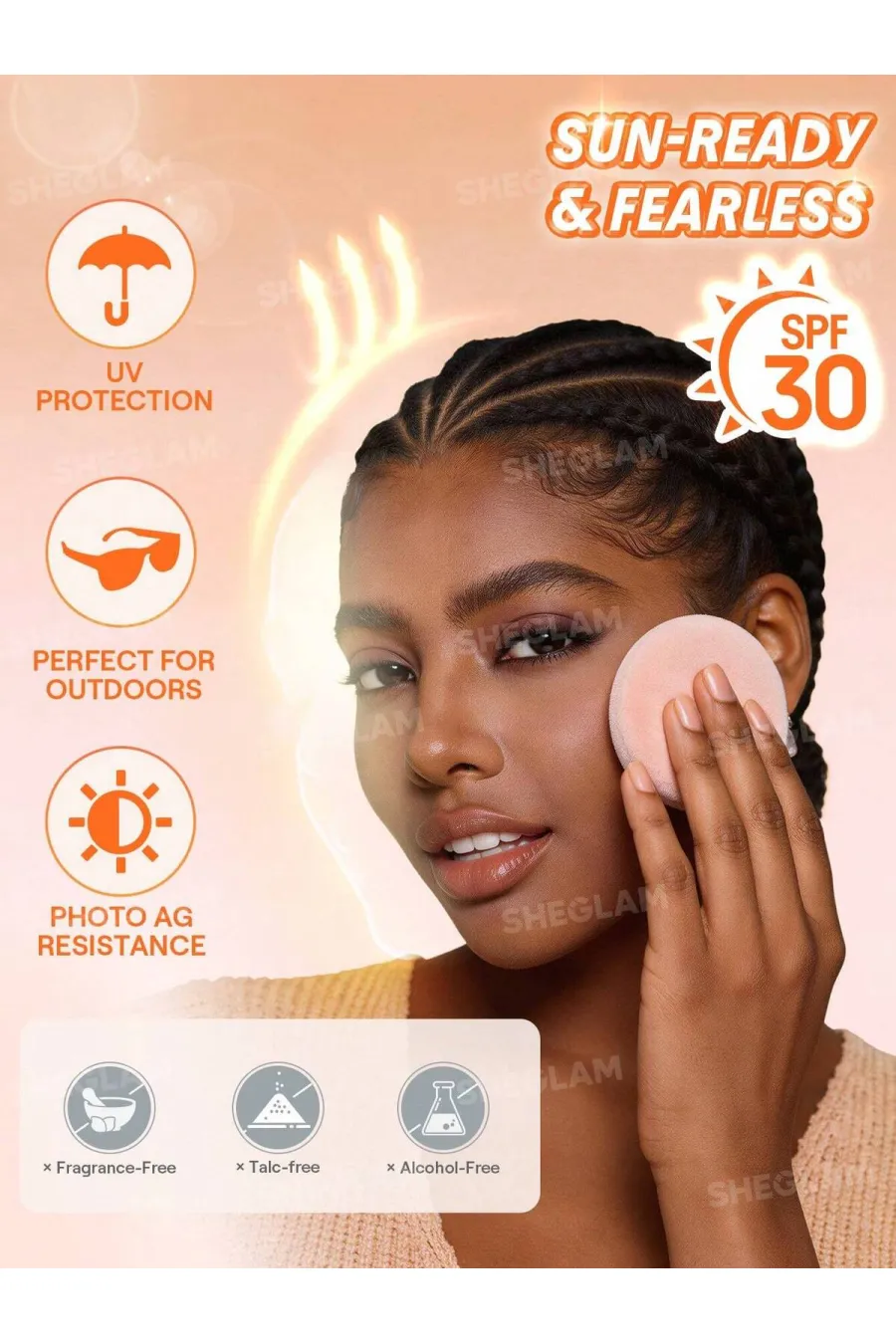 ویژگیهای پودر فیکس و محافظت کننده SPF 30 رنگ Cocoa Loco شیگلم Sheglam Insta-Ready Sunset Blur Setting Powder ویژگیهای پودر فیکس و محافظت کننده SPF 30 رنگ Cocoa Loco شیگلم Sheglam Insta-Ready Sunset Blur Setting Powder