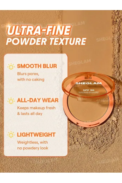  تصویر 4 : پودر فیکس و محافظت کننده SPF 30 رنگ Smooth Sand شیگلم Sheglam 