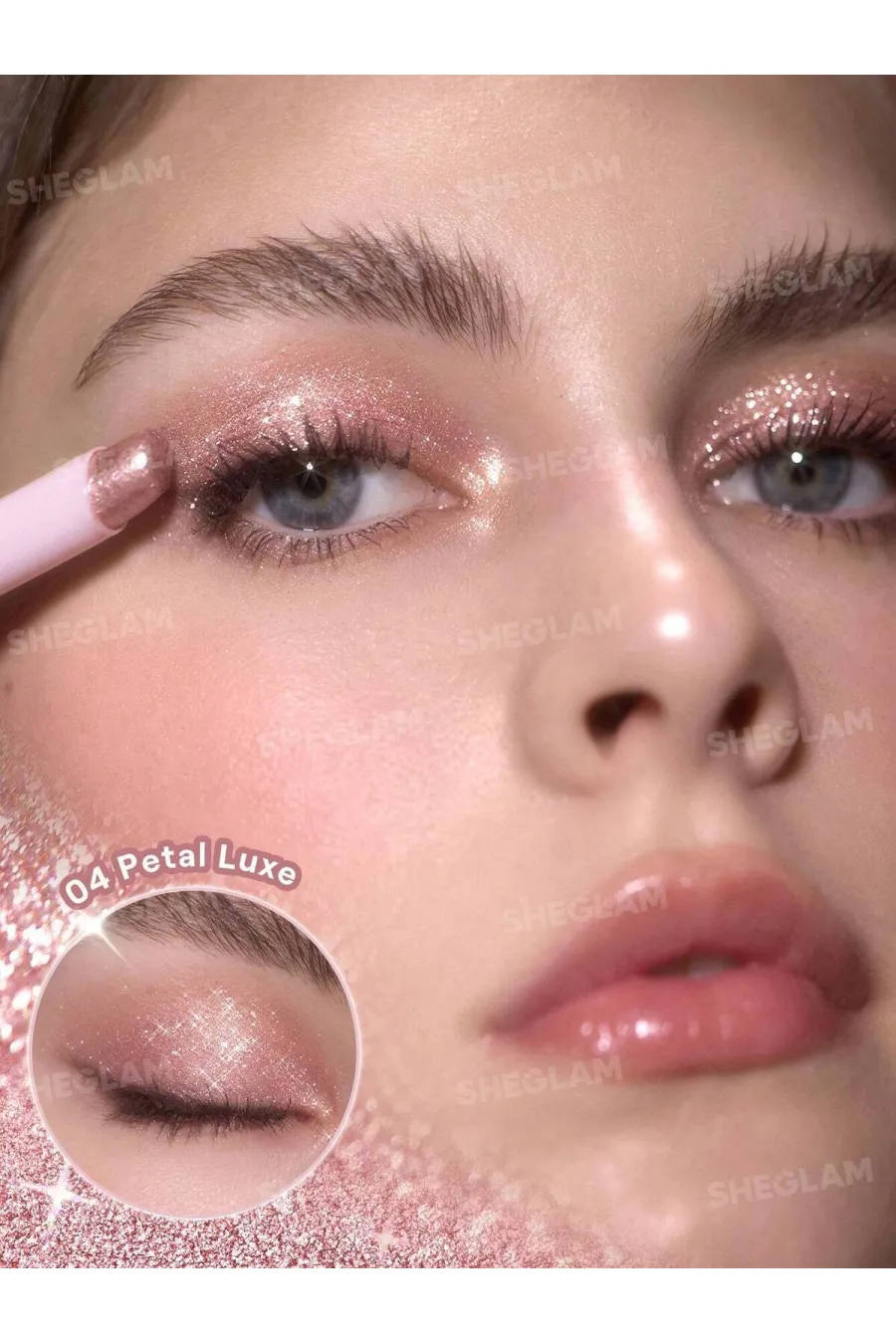 نکات مهم درباره سایه استیکی ژله‌ای کریستال رنگ Petal Luxe شیگلم Sheglam