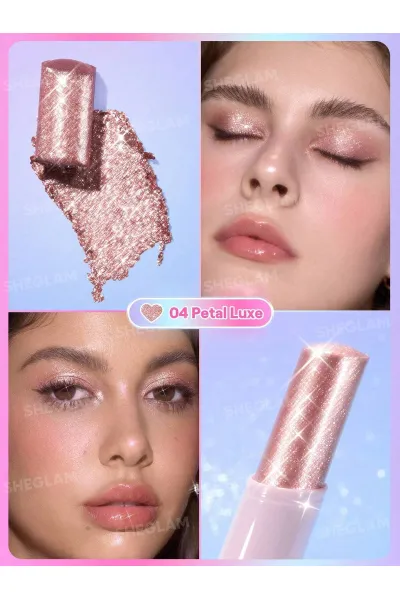  تصویر 4 : سایه استیکی ژله‌ای کریستال رنگ Petal Luxe شیگلم Sheglam 