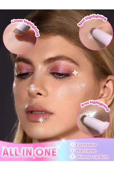  تصویر 3 : سایه استیکی ژله‌ای کریستال رنگ Aura Blitz شیگلم Sheglam 