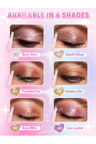 تصویر 6 : سایه استیکی ژله‌ای کریستال رنگ Aura Blitz شیگلم Sheglam 