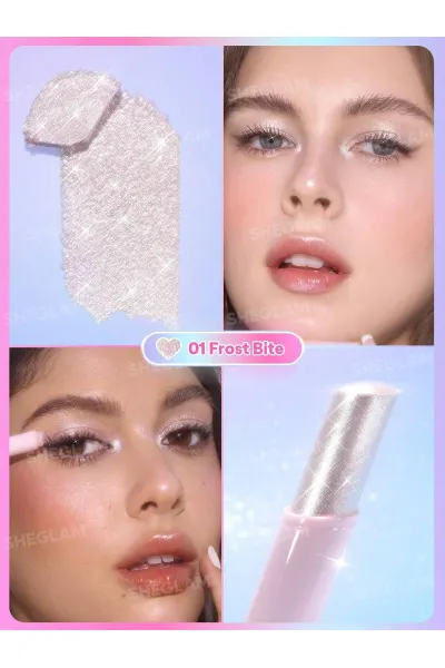  تصویر 5 : سایه استیکی ژله‌ای کریستال رنگ Frost Bite شیگلم Sheglam 
