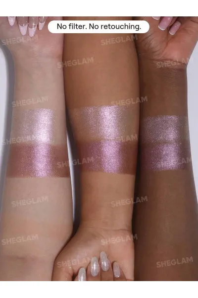  تصویر 4 : سایه چشم دو رنگ پخته شده ژله‌ای براق رنگ Ultraviolet Strobe شیگلم Sheglam 