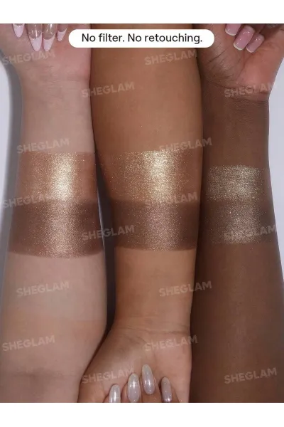  تصویر 4 : سایه چشم دو رنگ پخته شده ژله‌ای براق رنگ Royal Bronzite شیگلم Sheglam 