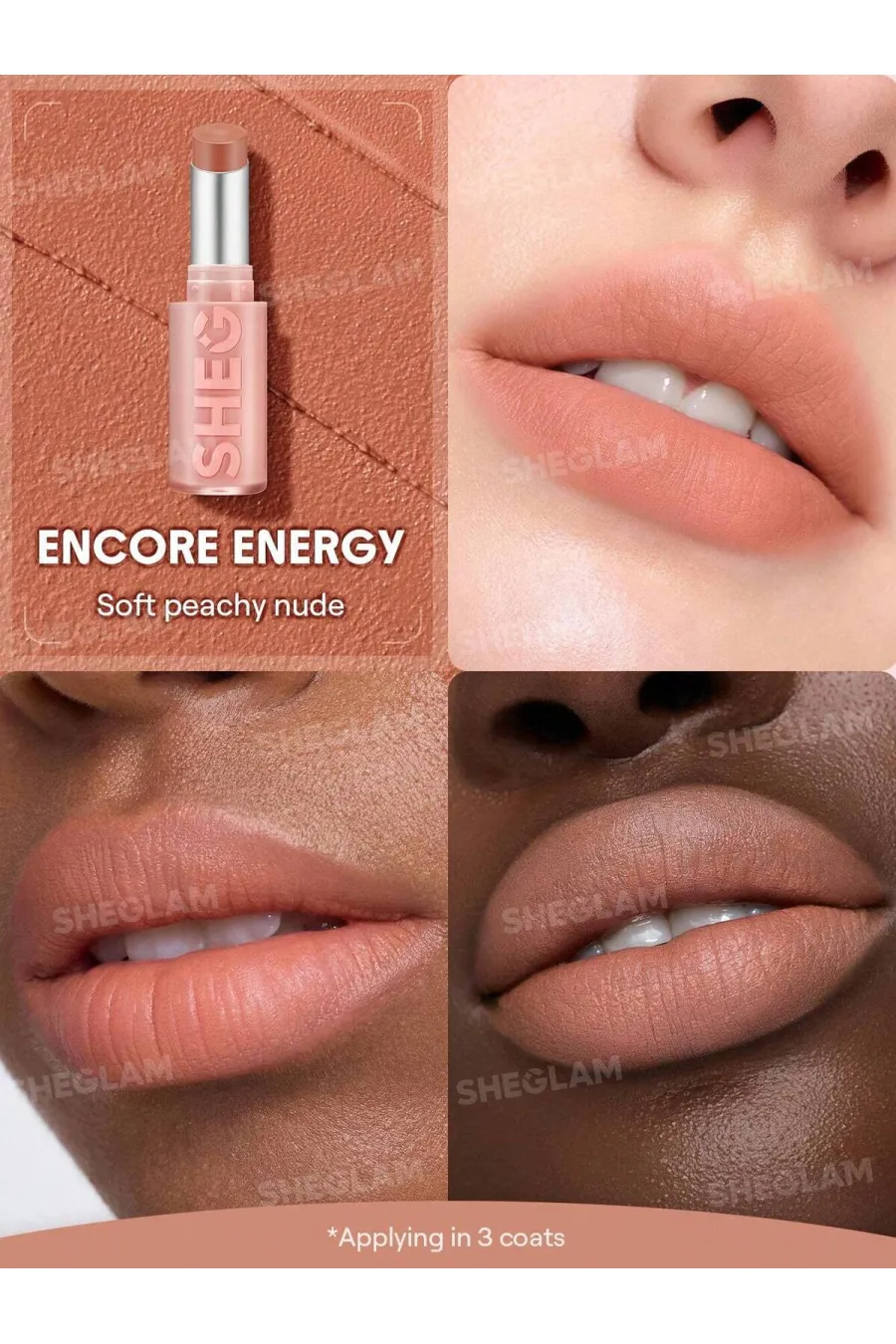 ویژگی‌های رژ لب کوشنی سبک مات و مخملی مدل Lip Veil Cushion رنگ Encore Energy شیگلم Sheglam | Sheglam Lip Veil Cushion Lightweight Lipstick-Encore Energy