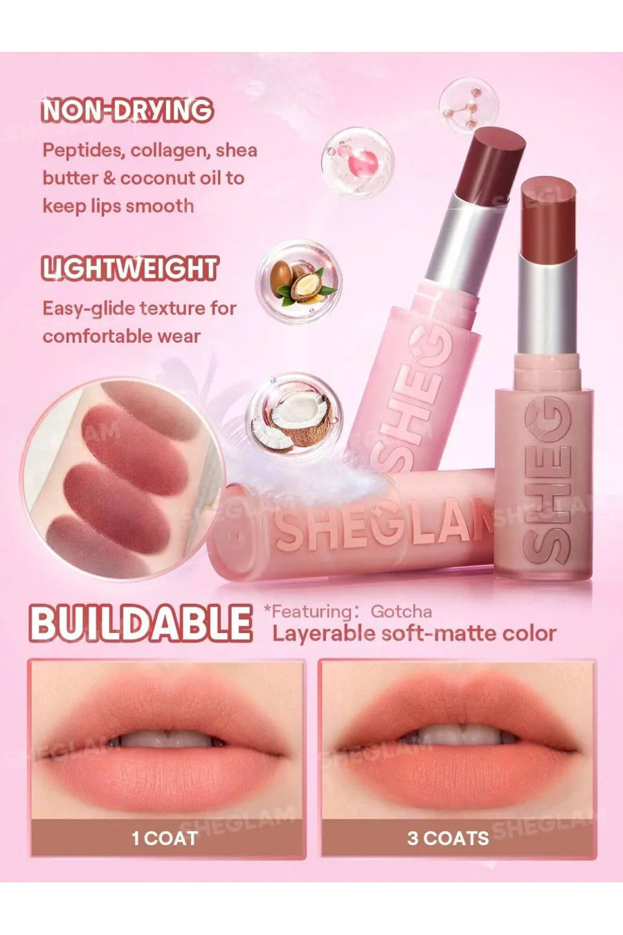 درباره رژ لب کوشنی سبک مات و مخملی مدل Lip Veil Cushion رنگ Encore Energy شیگلم Sheglam | Sheglam Lip Veil Cushion Lightweight Lipstick-Encore Energy