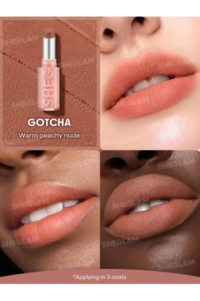  تصویر 1 : رژ لب کوشنی سبک مات و مخملی مدل Lip Veil Cushion رنگ Gotcha شیگلم Sheglam 