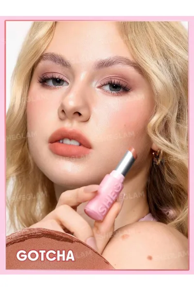  تصویر 2 : رژ لب کوشنی سبک مات و مخملی مدل Lip Veil Cushion رنگ Gotcha شیگلم Sheglam 