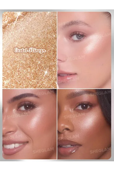  تصویر 1 : هایلایتر استیکی کره‌ای مدل Buttery Bling رنگ طلایی گرم Gold Rings شیگلم Sheglam 