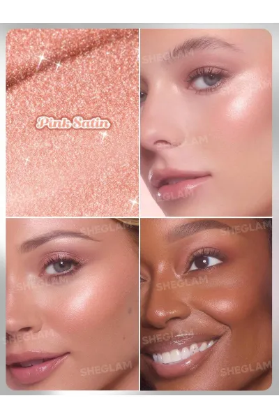  تصویر 1 : هایلایتر استیکی کره‌ای مدل Buttery Bling رنگ صورتی ملایم Pink Satin شیگلم Sheglam 