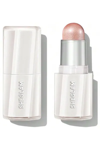خرید هایلایتر استیکی کره‌ای مدل Buttery Bling رنگ صورتی ملایم Pink Satin شیگلم Sheglam