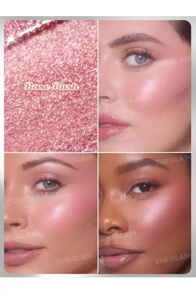  تصویر 1 : هایلایتر استیکی کره‌ای مدل Buttery Bling رنگ رز صورتی Rose Rush شیگلم Sheglam 