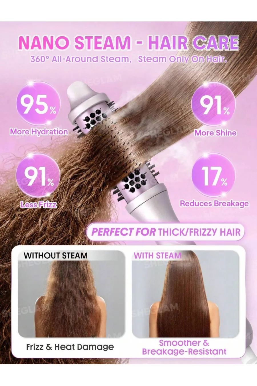 فناوریهای بهکاررفته در برس سشوار بخار حرفهای سایز ۳۸ شیگلم Sheglam فناوریهای بهکاررفته در برس سشوار بخار حرفهای سایز ۳۸ شیگلم Sheglam