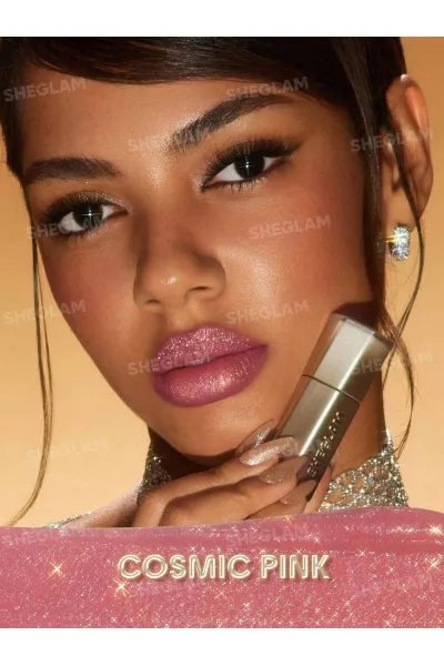  تصویر 4 : رژ لب مایع اکلیلی مدل Stardust Swipe Glitter Liquid Lipstick رنگ صورتی کیهانی Cosmic Pink شیگلم Sheglam 