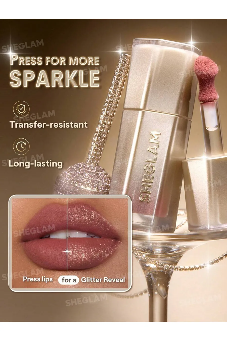 مزایای استفاده از رژ لب مایع اکلیلی مدل Stardust Swipe Glitter Liquid Lipstick ر رژ لب مایع اکلیلی مدل Stardust Swipe Glitter Liquid Lipstick رنگ شامپاینی درخشا