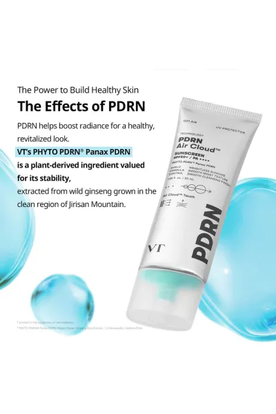  تصویر 7 : کرم ضد آفتاب آبرسان و سبک ایر کلود PDRN وی‌تی کازمتیک VT Cosmetics 