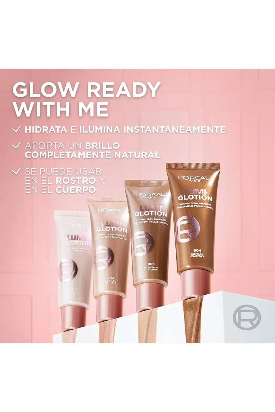 پرایمر لومی گلوشن رنگ 902 درخشش روشن Light Glow لورال پاریس L'Oreal Paris مناسب برای پوست/لب خشک و کم‌آب