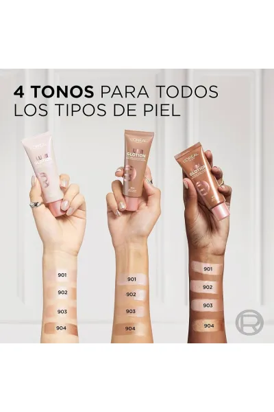  تصویر 8 : پرایمر لومی گلوشن رنگ 902 درخشش روشن Light Glow لورال پاریس L'Oreal Paris 