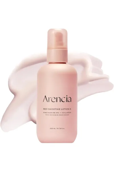 خرید لوسیون مرطوب کننده و روشن کننده صورت با ۵٪ نیاسینامید کلاژن و پپتید آرنسیا ARENCIA