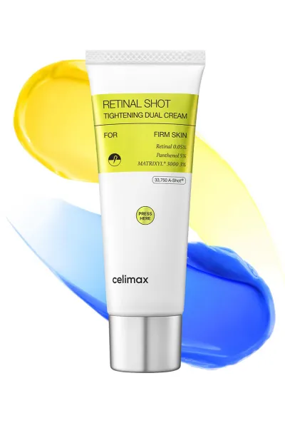 خرید کرم دوگانه رتینال شات ضد چروک تسکین دهنده و جوانساز پوست سلیمکس Celimax