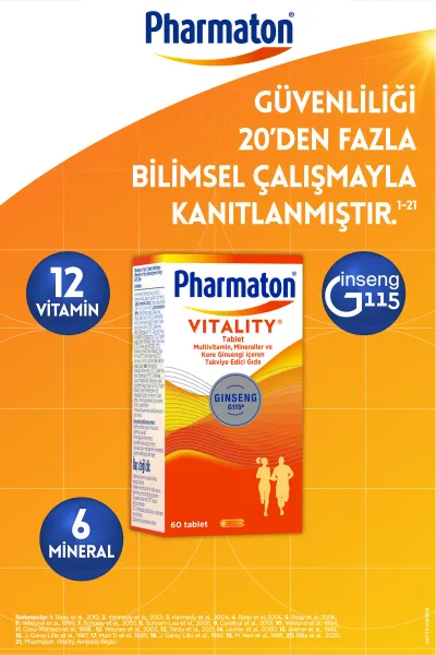  تصویر 1 : قرص مولتی‌ویتامین و مینرال فارماتون ویتالیتی جینسینگ ۶۰ عددی فارماتون Pharmaton 