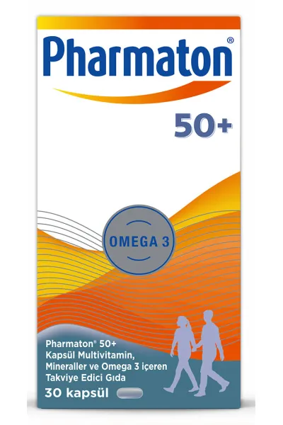خرید و قیمت قرص مولتی‌ویتامین و مینرال فارماتون ۵۰+ همراه با امگا ۳ و انرژی ۳۰ عددی Pharmaton Pharmaton  فارماتون اصل