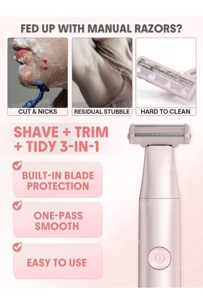  تصویر 1 : ماشین اصلاح بانوان تک‌تیغه برقی Smooth Moves اصلاح دقیق و روان مو صورت و بدن شیگلم Sheglam 