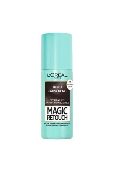  تصویر 1 : اسپری پوشاننده فوری سفیدی مو Dark Brown قهوه‌ای تیره لورال پاریس L'Oreal Paris 