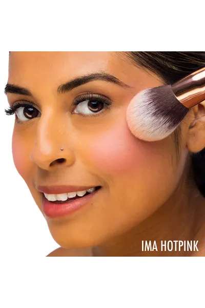  تصویر 1 : رژگونه پودری Hotpink رنگ صورتی سرخابی با جلوه‌ای طبیعی دبالم The balm 