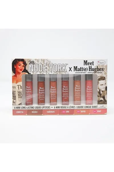  تصویر 1 : ست ۶ عددی رژ لب مات Nude York رنگ قهوه‌ای روشن با ماندگاری بالا دبالم The balm 