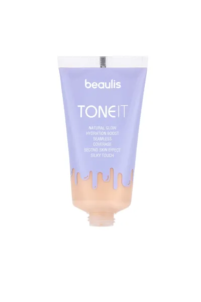  تصویر 1 : کرم پودر 112 Natural بژ طبیعی متمایل به قهوه‌ای روشن و پوشش یکدست بیولیس Beaulis 