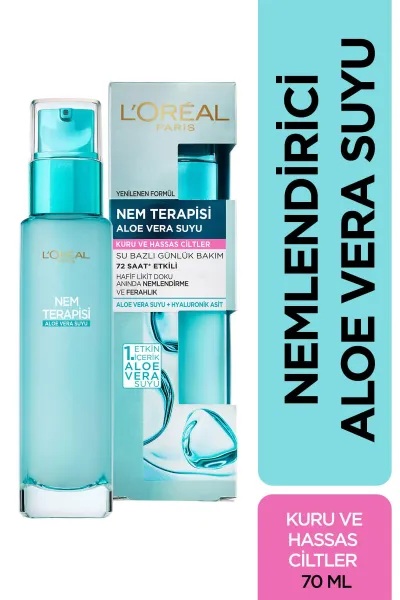 خرید و قیمت سرم آبرسان پوست خشک و حساس آلوئه ورا ۷۲ ساعته L'Oreal Paris  لورال پاریس اصل