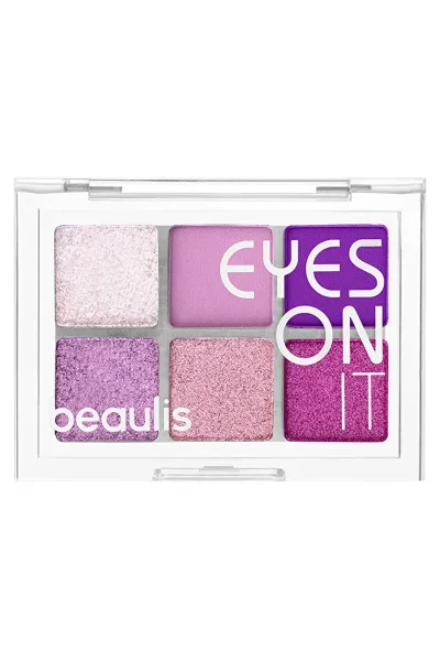 خرید و قیمت پالت سایه چشم ۶ رنگ Flawless با طیف قهوه‌ای روشن و نود طبیعی Beaulis  بیولیس اصل