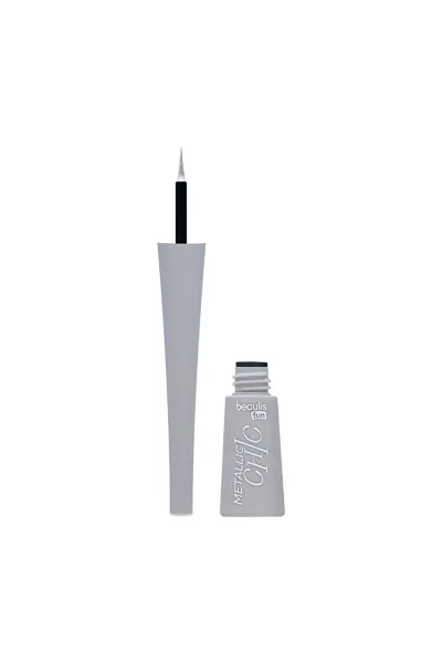  تصویر 1 : خط چشم مایع متالیک Silver Sparkle نقره‌ای براق با جلوه درخشان بیولیس Beaulis 