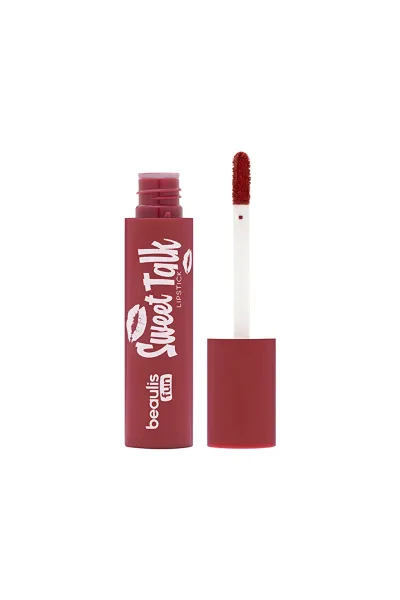  تصویر 1 : رژ لب مایع مات بلور شید 255 Red Fantasy رنگ قرمز فانتزی با پوشش یکدست بیولیس Beaulis 