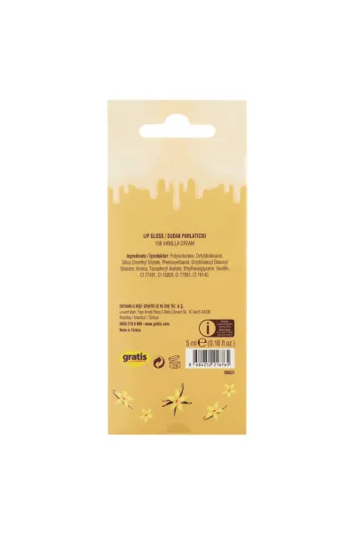  تصویر 3 : لیپ گلاس 108 Vanilla Cream با جلوه براق و رنگ قهوه‌ای روشن برای لب بیولیس Beaulis 
