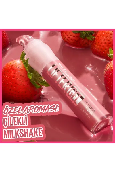  تصویر 4 : لیپ گلاس آبرسان و فوق‌العاده براق 006 Strawberry Shake صورتی توت‌فرنگی میبلین نیویورک Maybelline New York 