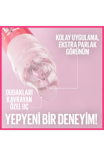 تصویر 9 : لیپ گلاس آبرسان و فوق‌العاده براق 006 Strawberry Shake صورتی توت‌فرنگی میبلین نیویورک Maybelline New York 