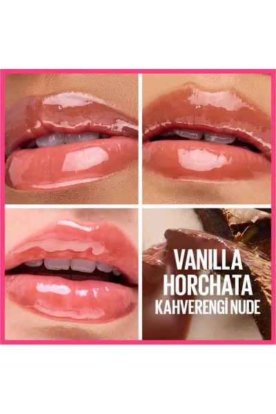  تصویر 3 : لیپ گلاس آبرسان و فوق‌العاده براق 007 Vanilla Horchata قهوه‌ای روشن میبلین نیویورک Maybelline New York 