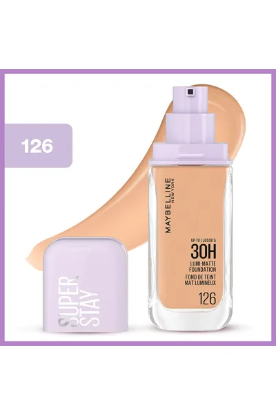  تصویر 2 : کرم پودر لومی مات با ماندگاری بالا رنگ 126 Light Brown قهوه‌ای روشن میبلین نیویورک Maybelline New York 