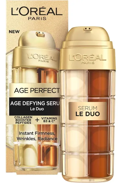 خرید و قیمت سرم ضد پیری دوکاره سفت کننده و روشن کننده پوست با کلاژن L'Oreal Paris  لورال پاریس اصل