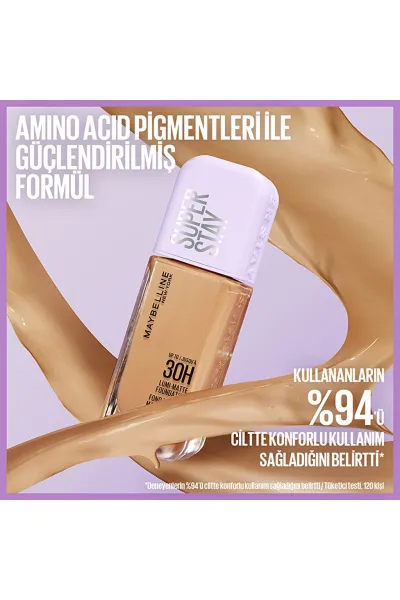  تصویر 6 : کرم پودر لومی مات رنگ ۱۳۲ بژ روشن با پوشش مات میبلین نیویورک Maybelline New York 