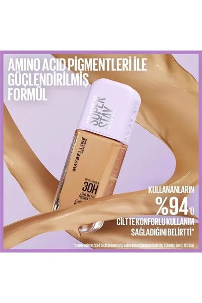 تصویر 5 : کرم پودر لومی مات با ماندگاری بالا 140 Natural Beige رنگ بژ طبیعی میبلین نیویورک Maybelline New York 