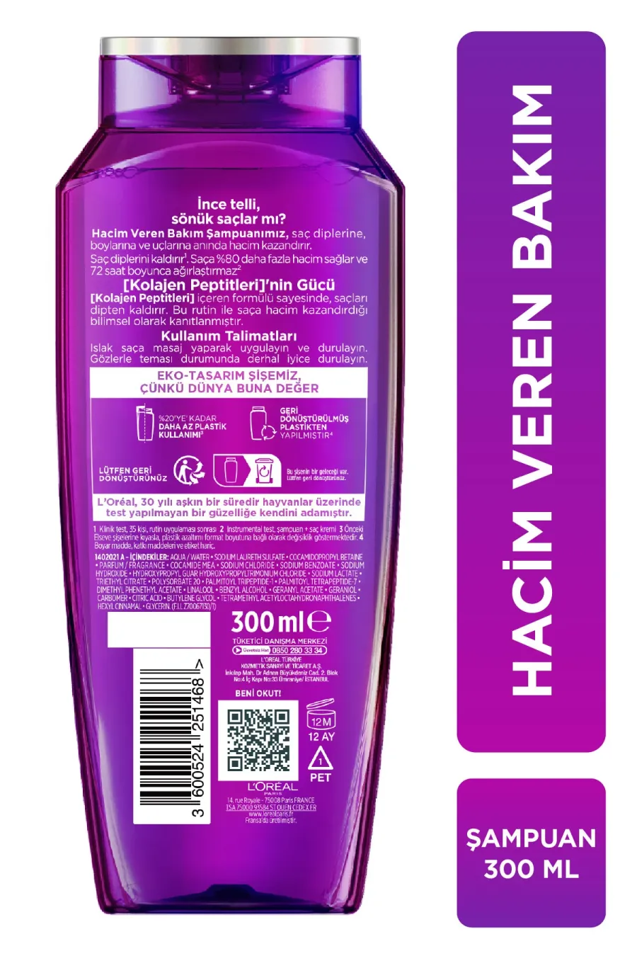 مشخصات L'Oreal Paris Elseve Collagen Lifter Volumizing Hair Care Shampoo with Co شامپو حجم دهنده مو با پپتیدهای کلاژن برای افزایش حالت پذیری لورال پاریس مشخصات L'Oreal Paris Elseve Collagen Lifter Volumizing Hair Care Shampoo with Co شامپو حجم دهنده مو با پپتیدهای کلاژن برای افزایش حالت پذیری لورال پاریس