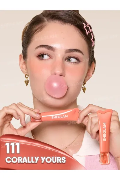  تصویر 5 : رژگونه مایع مات رنگ 111 Corally Yours مرجانی با جلوه طبیعی شیگلم Sheglam 
