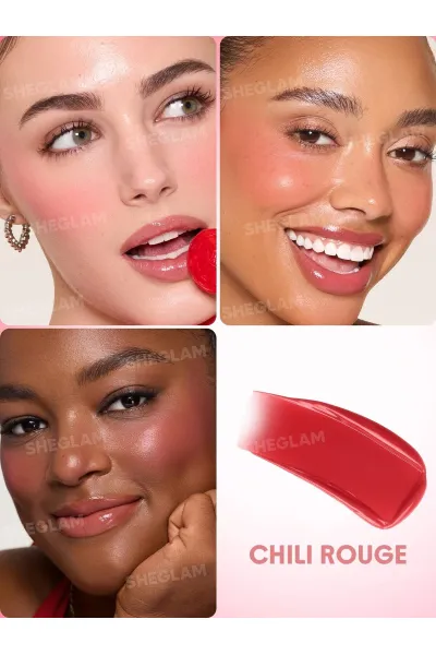  تصویر 1 : رژگونه مایع مات 213 Chili Rouge رنگ قرمز آجری با جلوه طبیعی долгов? شیگلم Sheglam 