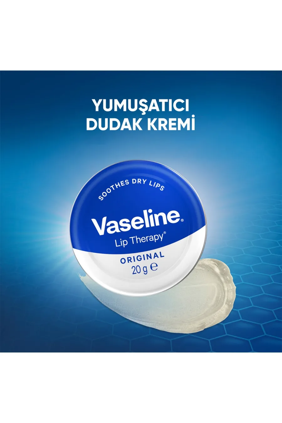ویژگیهای بالم لب بی رنگ Orginal وازلین Vaseline با نمای محصول و بافت نرمکننده ویژگیهای بالم لب بی رنگ Orginal وازلین Vaseline با نمای محصول و بافت نرمکننده
